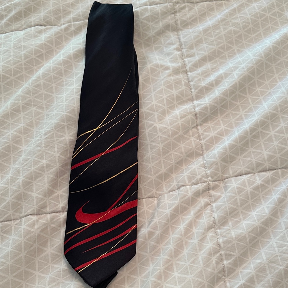 J. Garcia Black Tie with Red and Gold Accents